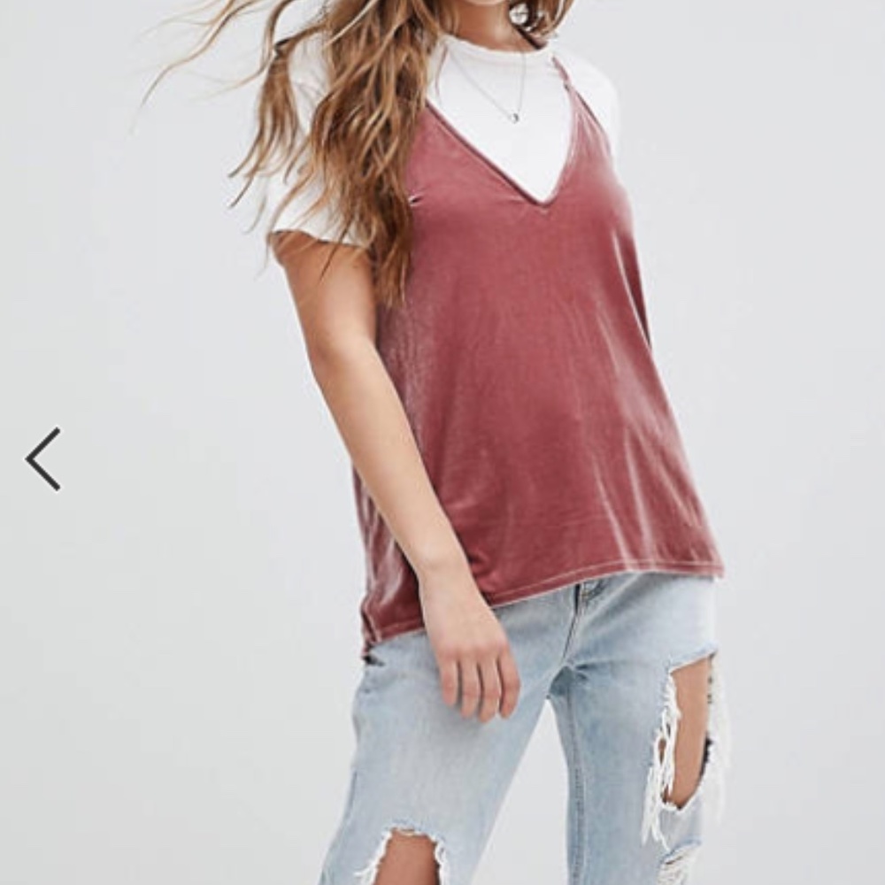 Abercrombie Red Velvet Cami Tank Top